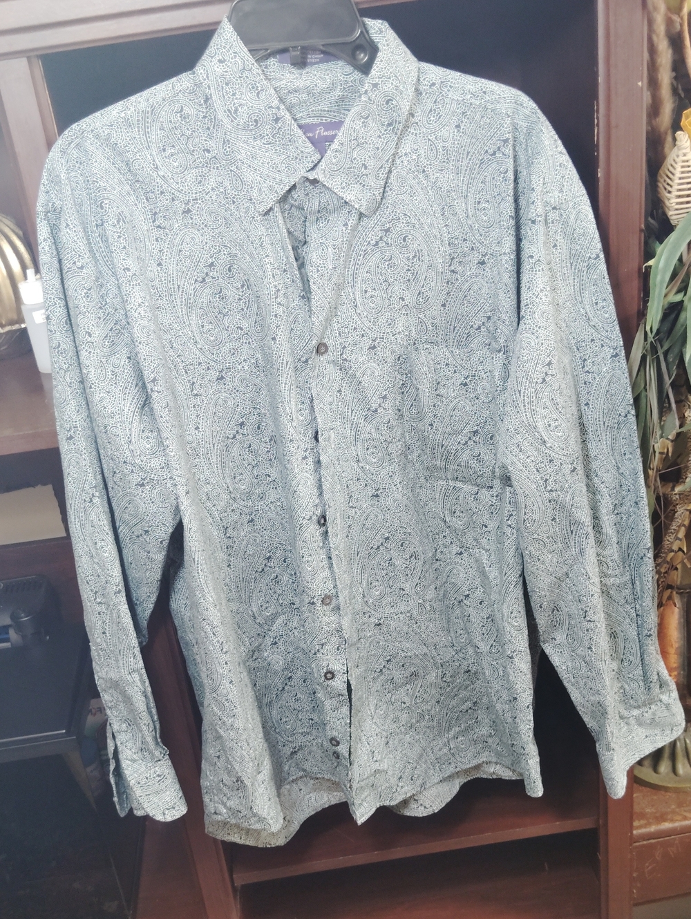 Alan Flusser Light Blue Paisley Button-Down Shirt
